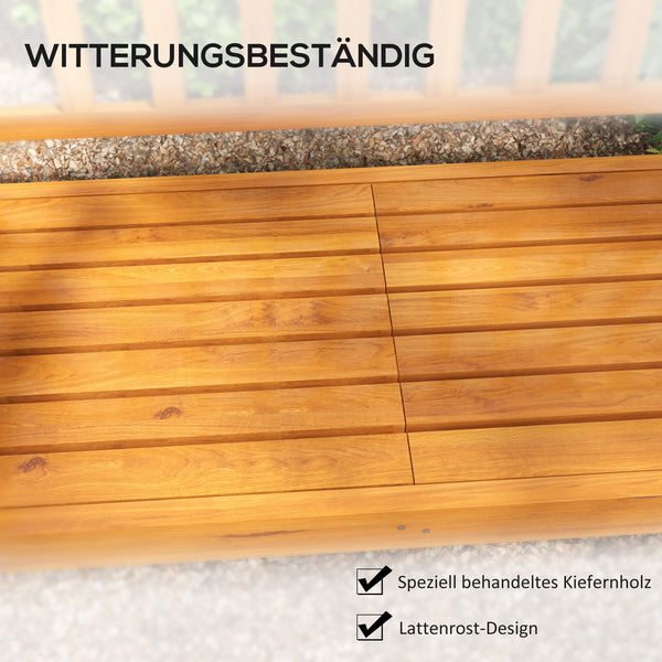 Gartenbank wetterfest mit ausklappbarem Tisch Outdoor Holz