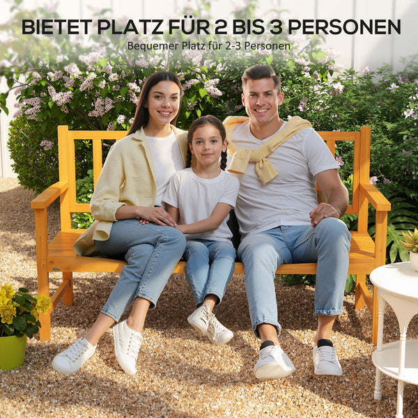 Gartenbank wetterfest mit ausklappbarem Tisch Outdoor Holz