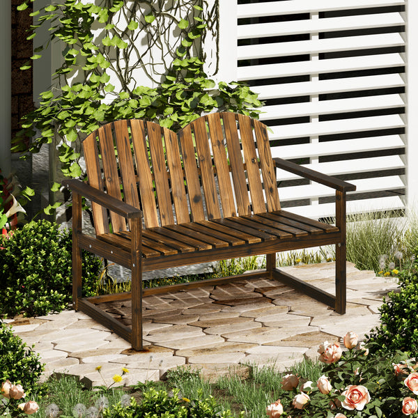 Gartenbank Holz 2-Sitzer bis 240kg Verkohlt