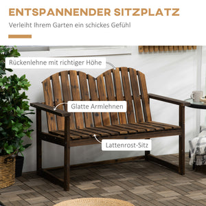 Gartenbank Holz 2-Sitzer bis 240kg Verkohlt