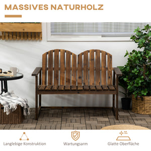 Gartenbank Holz 2-Sitzer bis 240kg Verkohlt