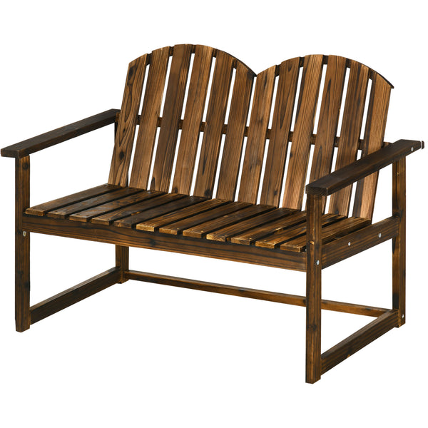 Gartenbank Holz 2-Sitzer bis 240kg Verkohlt
