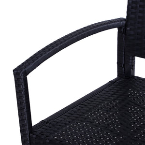 Gartenbank Polyrattan 122x60x87cm Schwarz