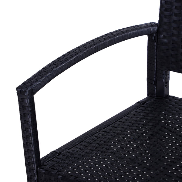 Gartenbank Polyrattan 122x60x87cm Schwarz