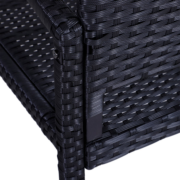 Gartenbank Polyrattan 122x60x87cm Schwarz