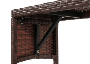 Gartenbank Poly-Rattan Sitzbank 112cm braun mit Kissen