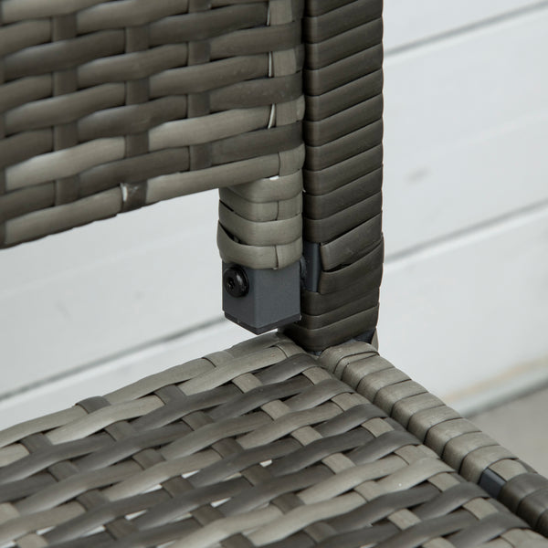 Gartenbank Rattanoptik bis 320kg für Balkon Grau