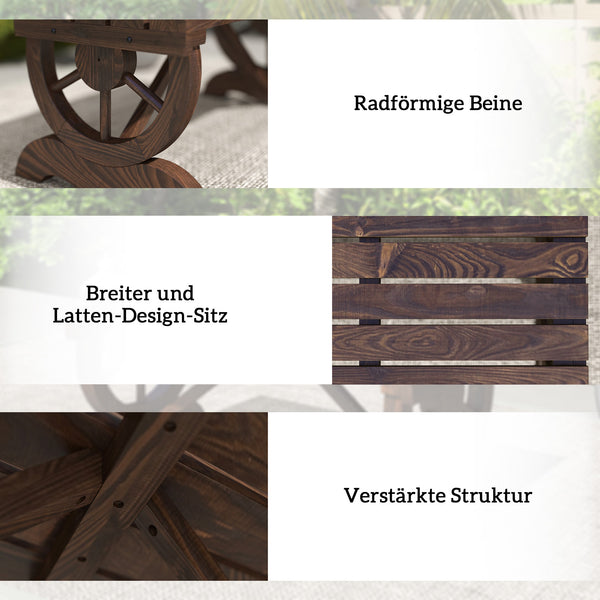 Gartenbank Sitzbank wetterfest rustikal für draussen Holz