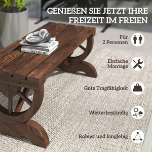 Gartenbank Sitzbank wetterfest rustikal für draussen Holz