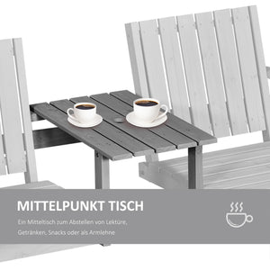 Gartenbank Sitzgruppe mit Tisch und Regenschirmloch Massivholz