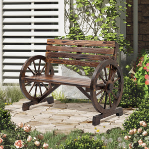 Gartenbank Tannenholz 2-Sitzer Landhausstil Braun