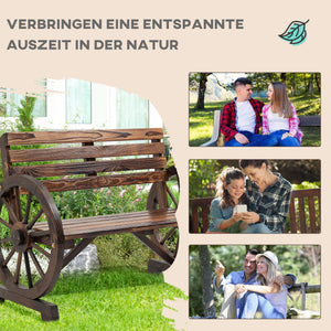Gartenbank Tannenholz 2-Sitzer Landhausstil Braun