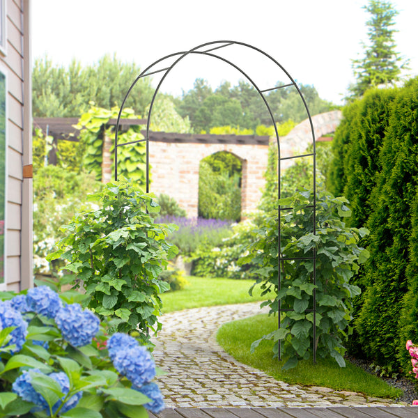 Gartenbogen Rankhilfe für Rosen und Kletterpflanzen Metall schwarz