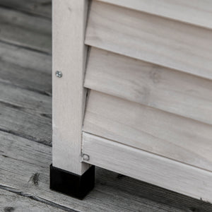 Garten Aufbewahrungsbox Kissenbox belüftet Holz grau