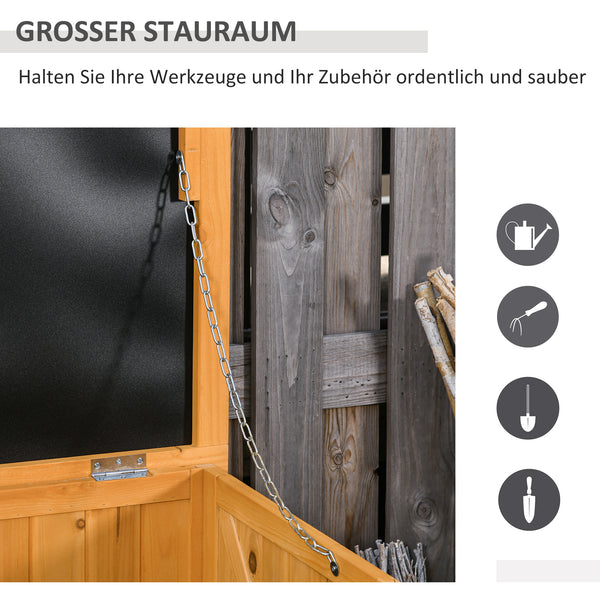 Gartenbox Aufbewahrung wetterfest 127x56x60 Massivholz gelb