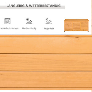 Gartenbox Aufbewahrung wetterfest 127x56x60 Massivholz gelb