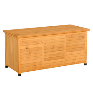 Gartenbox Aufbewahrung wetterfest 127x56x60 Massivholz gelb