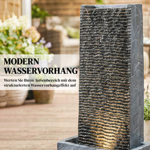 Gartenbrunnen 2-stufig mit LED Beleuchtung in Granitoptik