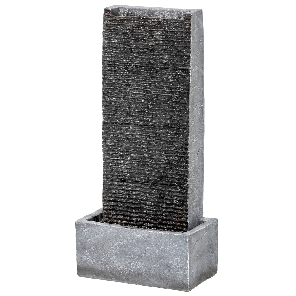 Gartenbrunnen 2-stufig mit LED Beleuchtung in Granitoptik