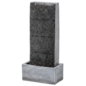 Gartenbrunnen 2-stufig mit LED Beleuchtung in Granitoptik