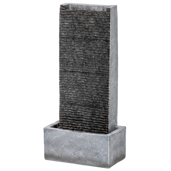 Gartenbrunnen 2-stufig mit LED Beleuchtung in Granitoptik
