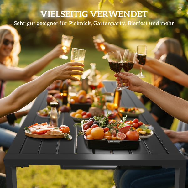 Gartengarnitur mit Tisch und Bänken für 4 Personen Metall