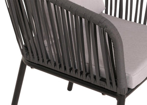 Gartengarnitur Alu anthrazit, 6 Stühle & Tisch 180x80cm wetterfest