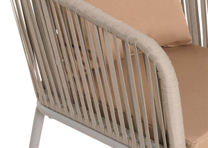 Gartengarnitur Alu wetterfest 7-tlg, Tisch & 6 Stühle grau taupe