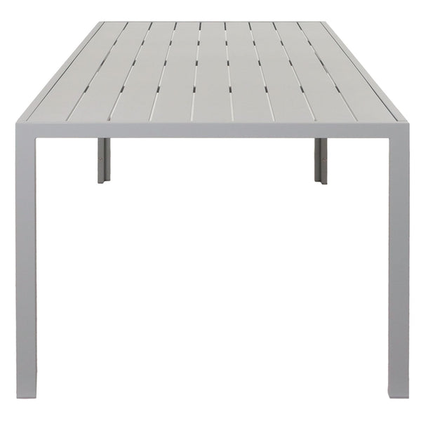 Gartengarnitur Alu wetterfest 7-tlg, Tisch & 6 Stühle grau taupe