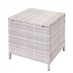 Poly-Rattan Gartengarnitur Lounge Esstisch Set hellgrau creme
