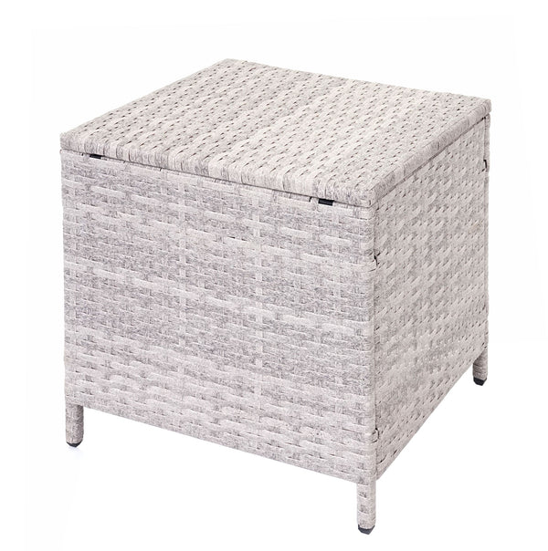 Poly-Rattan Gartengarnitur Lounge Esstisch Set hellgrau creme