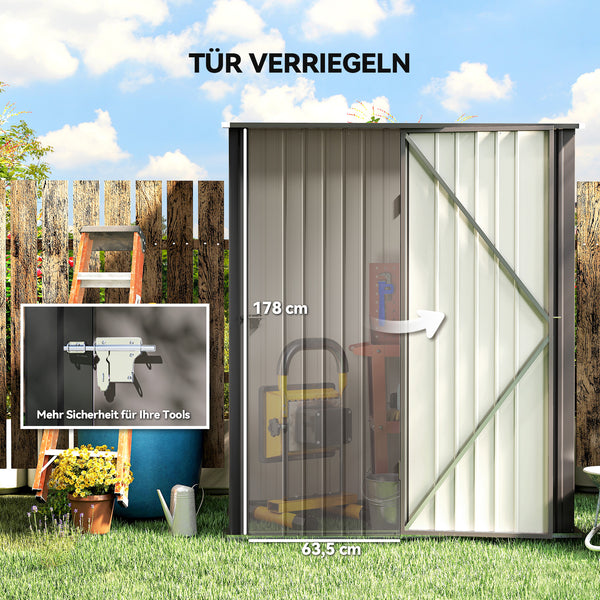 Gartenhaus wetterfest mit abschliessbarer Tür schwarz
