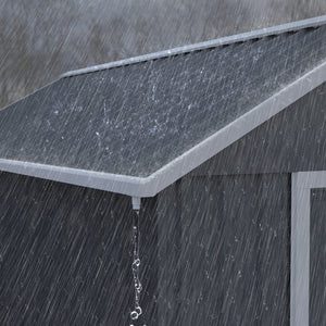 Gartenhaus Metall mit Doppeltür und Fenster grau weiss