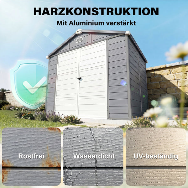 Gartenhaus gross mit Fenster Metall Kunststoff