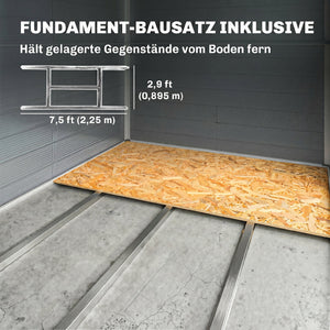 Gartenhaus gross mit Fenster Metall Kunststoff