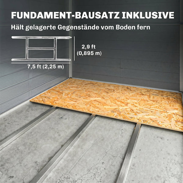 Gartenhaus gross mit Fenster Metall Kunststoff