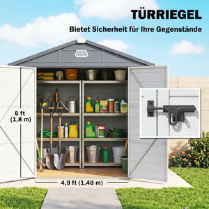 Gartenhaus gross mit Fenster Metall Kunststoff
