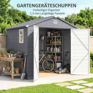 Gartenhaus gross mit Fenster Metall Kunststoff
