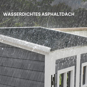 Gartenhaus mit Fenstern für Gartenwerkzeug Holz hellgrau
