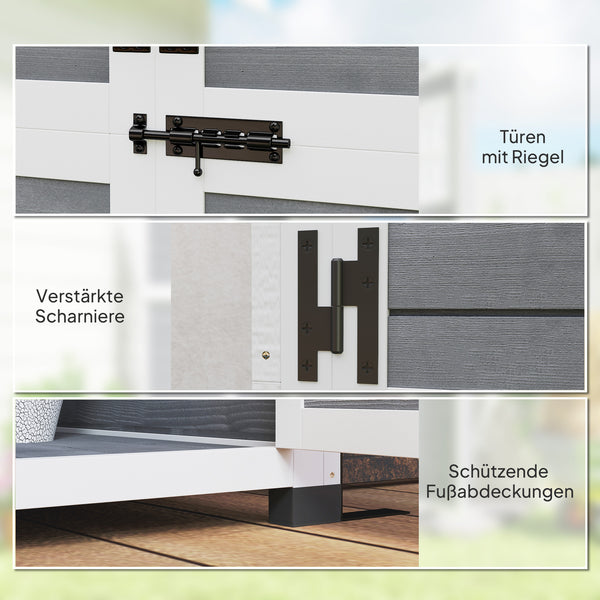 Gartenhaus mit Fenstern für Gartenwerkzeug Holz hellgrau
