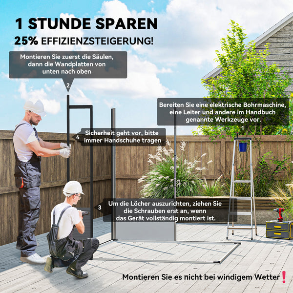 Gartenhaus Kunststoff abschliessbar mit Lüftung 1,9x1,9m
