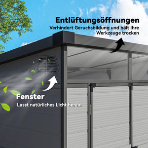 Gartenhaus Kunststoff abschliessbar mit Lüftung 1,9x1,9m