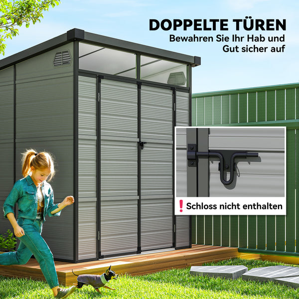 Gartenhaus Kunststoff abschliessbar mit Lüftung 1,9x1,9m