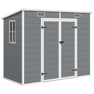 Gartenhaus Kunststoff mit Boden und Fenster 2,4x1,3m grau