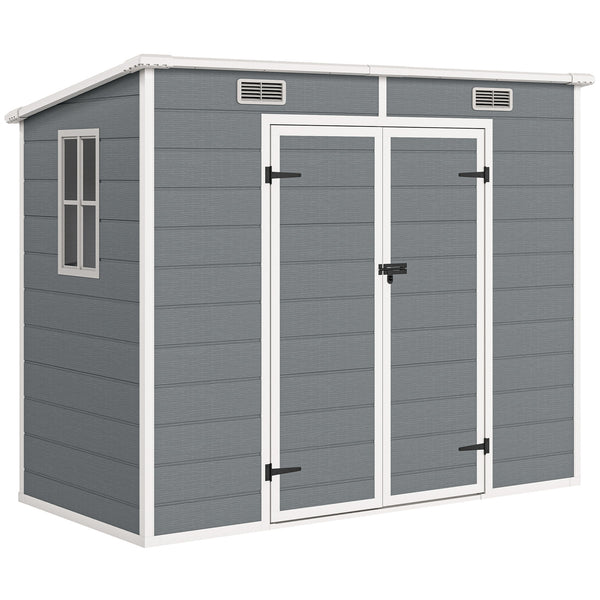 Gartenhaus Kunststoff mit Boden und Fenster 2,4x1,3m grau