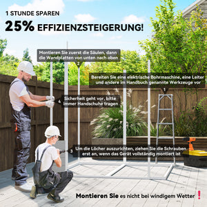 Gartenhaus mit Fenster und abschliessbarer Tür Kunststoff grau