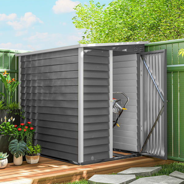 Gartenhaus Metall abschliessbar leichte Montage grau