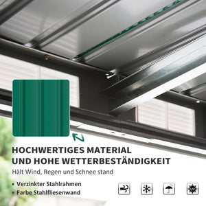Gartenhaus Metall wetterfest mit Schiebetür für Garten