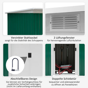 Gartenhaus Metall wetterfest mit Schiebetür für Garten