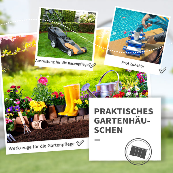 Gartenhaus Metall wetterfest mit Schiebetür für Garten
